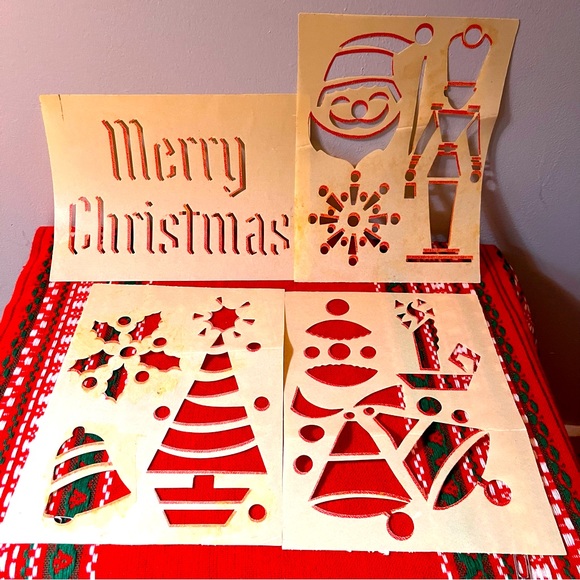 Vintage Christmas stencils Set of 6 Sheets. OLD! AMAZING! - Picture 2 of 9